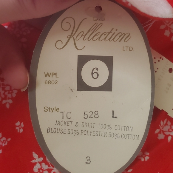 Vintage Deadstock Jonathan Logan The Kollection Red Flower Jacket and Skirt Set. - Picture 8 of 16